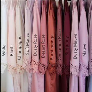 (4)Brand New Champagne Colored Bridesmaids Robes-  Satin robes Bridesmaid Gift
